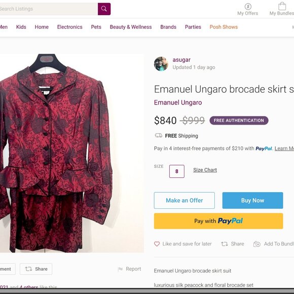 Emmanuel Ungaro Dior Reminiscent Luxury Brocade Peplum Suit Yves $t Lauren - Picture 15 of 16